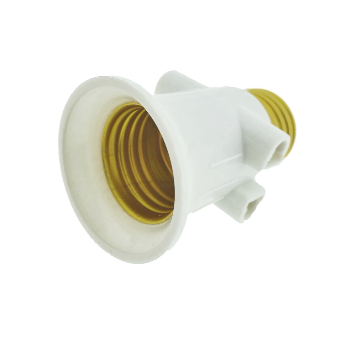 Dulie cu soclu E27 si 2 prize Euro C7, 16A 250V, alba [2]