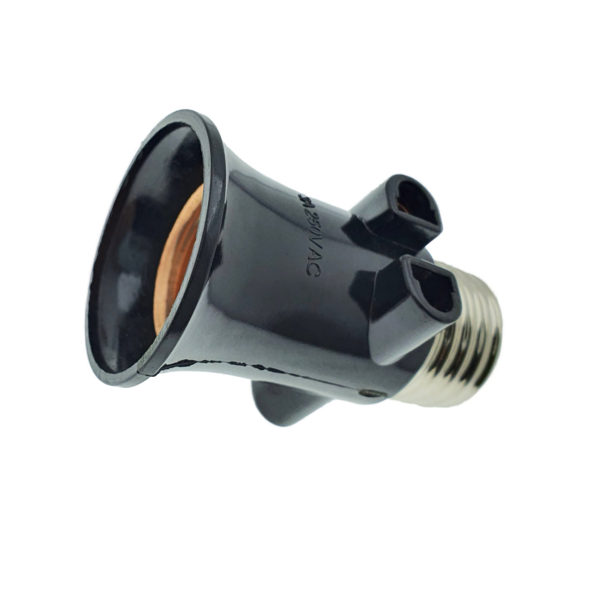 Dulie cu soclu E27 si 2 prize Euro C7, 16A 250V, neagra [13]