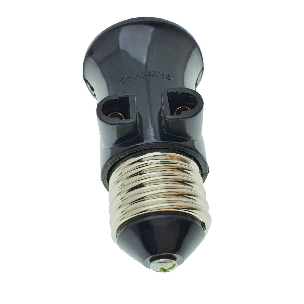 Dulie cu soclu E27 si 2 prize Euro C7, 16A 250V, neagra [10]