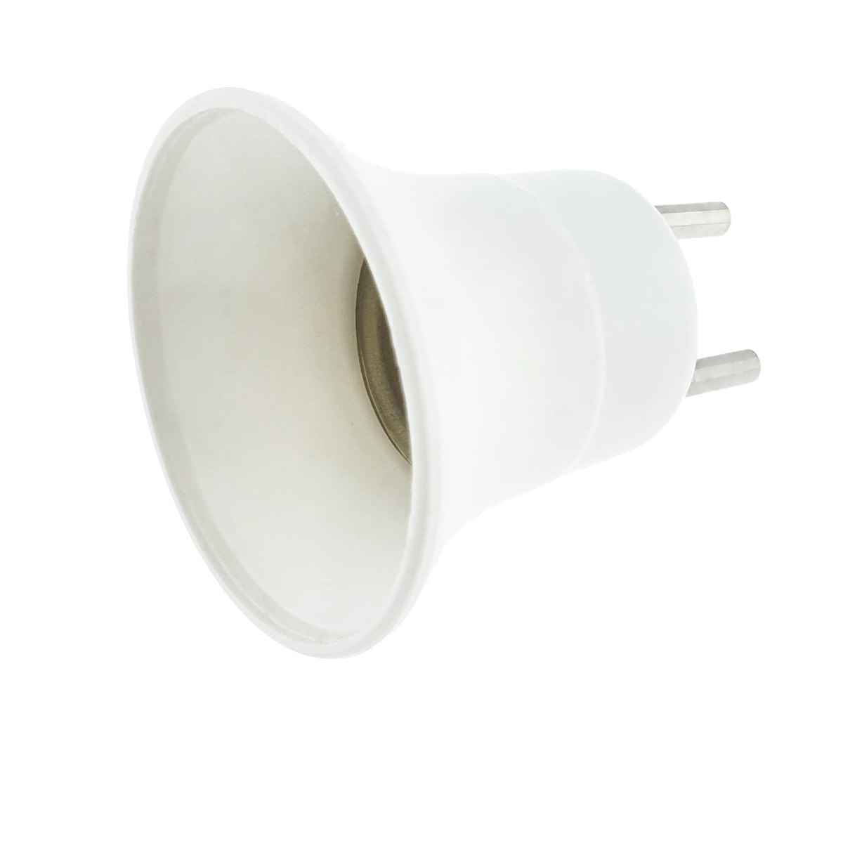 Dulie cu stecher, pentru bec, fasung E27, din plastic, cu conectare la priza retea electrica, alba [1]