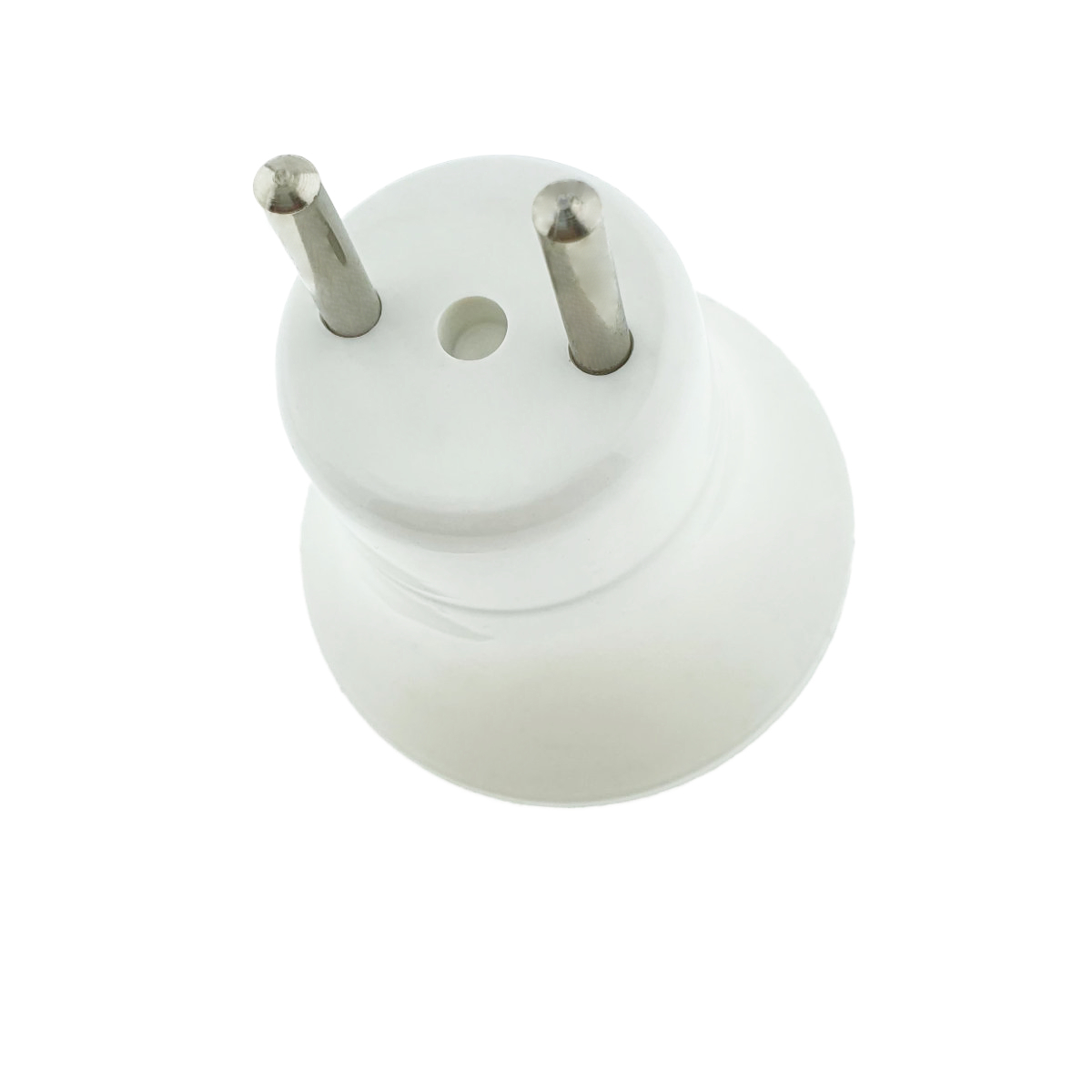 Dulie cu stecher, pentru bec, fasung E27, din plastic, cu conectare la priza retea electrica, alba [2]