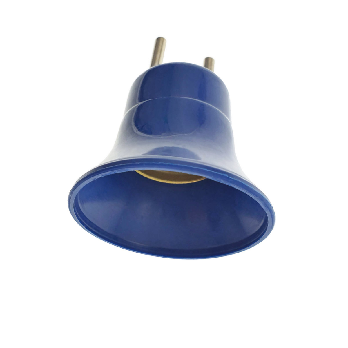 Dulie cu stecher, pentru bec, fasung E27, din plastic, cu conectare la priza retea electrica, albastru [1]