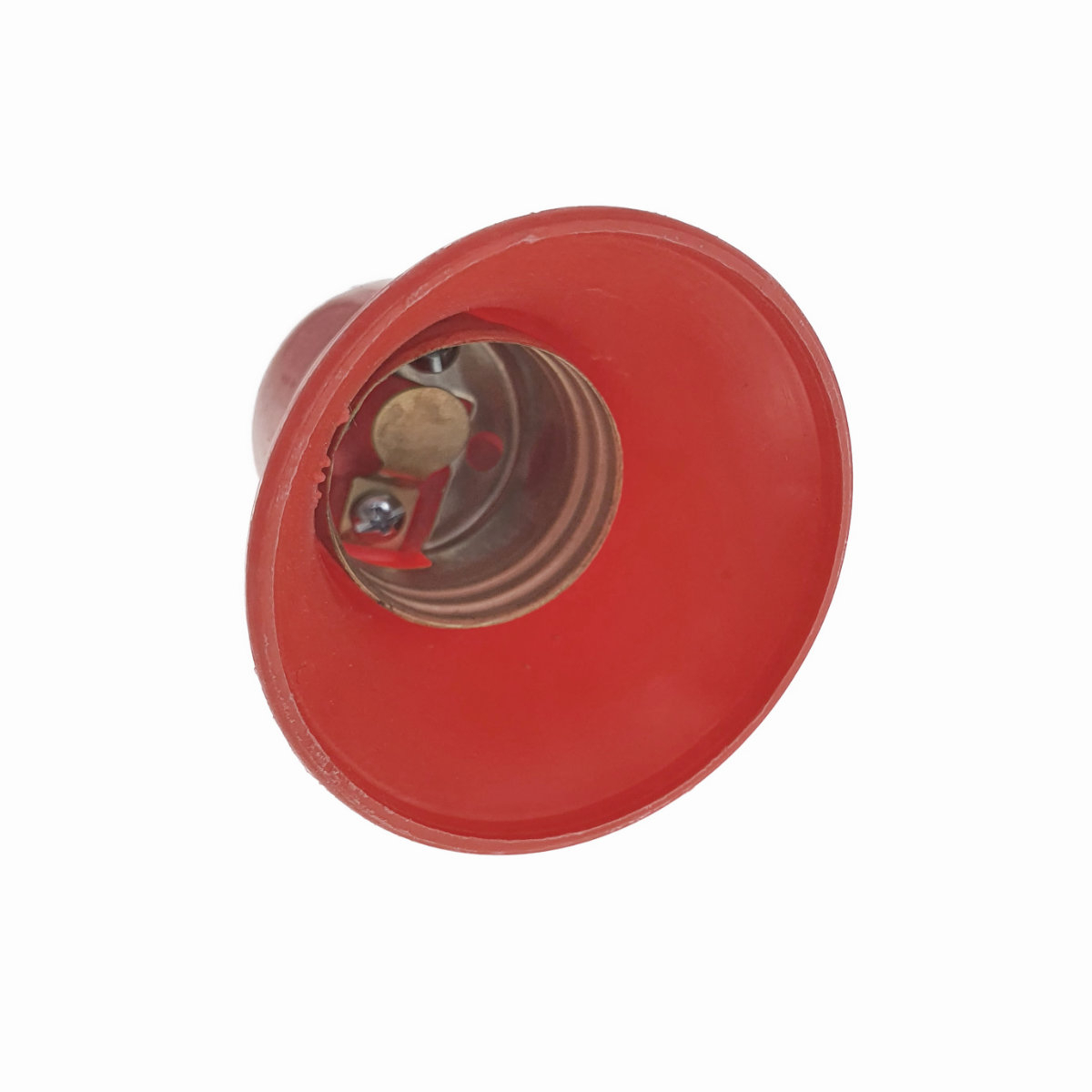 Dulie cu stecher, pentru bec, fasung E27, din plastic, cu conectare la priza retea electrica, rosu [2]