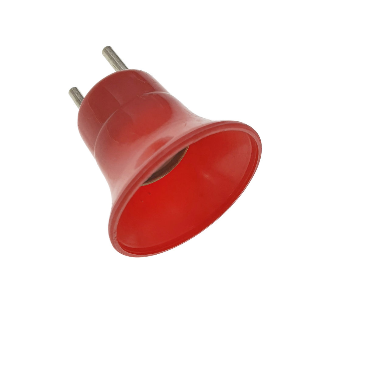 Dulie cu stecher, pentru bec, fasung E27, din plastic, cu conectare la priza retea electrica, rosu [1]