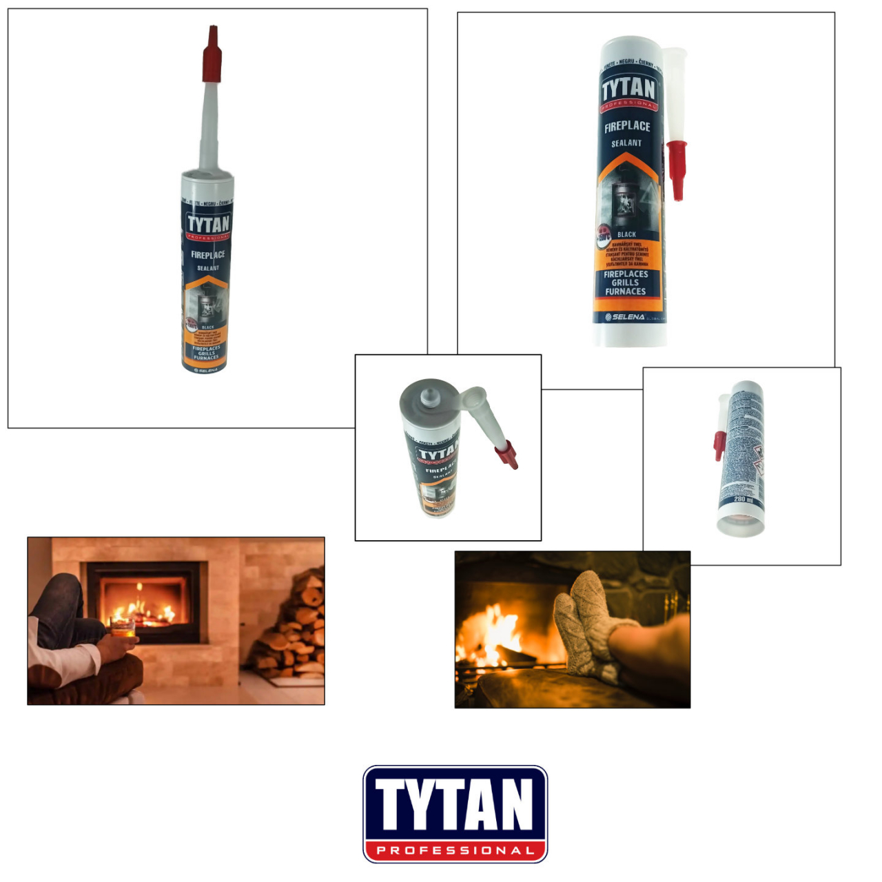 Etansant pentru seminee si cuptoare, 280ml, Fireplace sealant Tytan Professional 18024, negru [5]