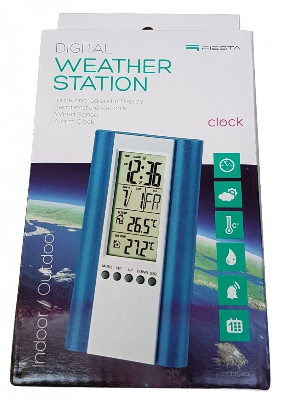 FIESTA DIGITAL WEATHER STATION LCD WIRED SENSOR BLUE [43570] [3]