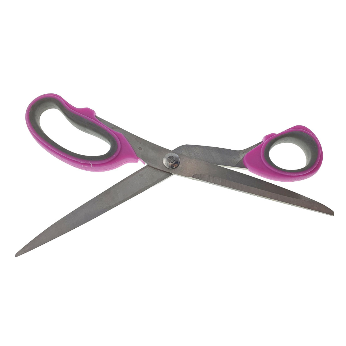 Foarfeca de birou multifunctionala, lungime 23 cm, lama otel inoxidabil, maner plastic mov cu gri [4]