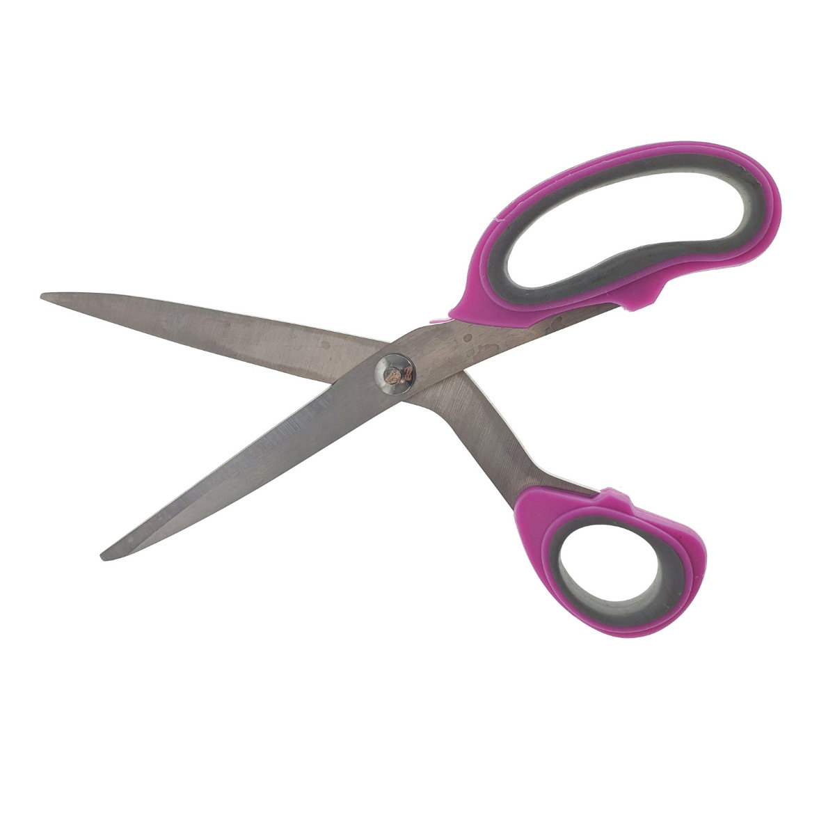 Foarfeca de birou multifunctionala, lungime 23 cm, lama otel inoxidabil, maner plastic mov cu gri [1]