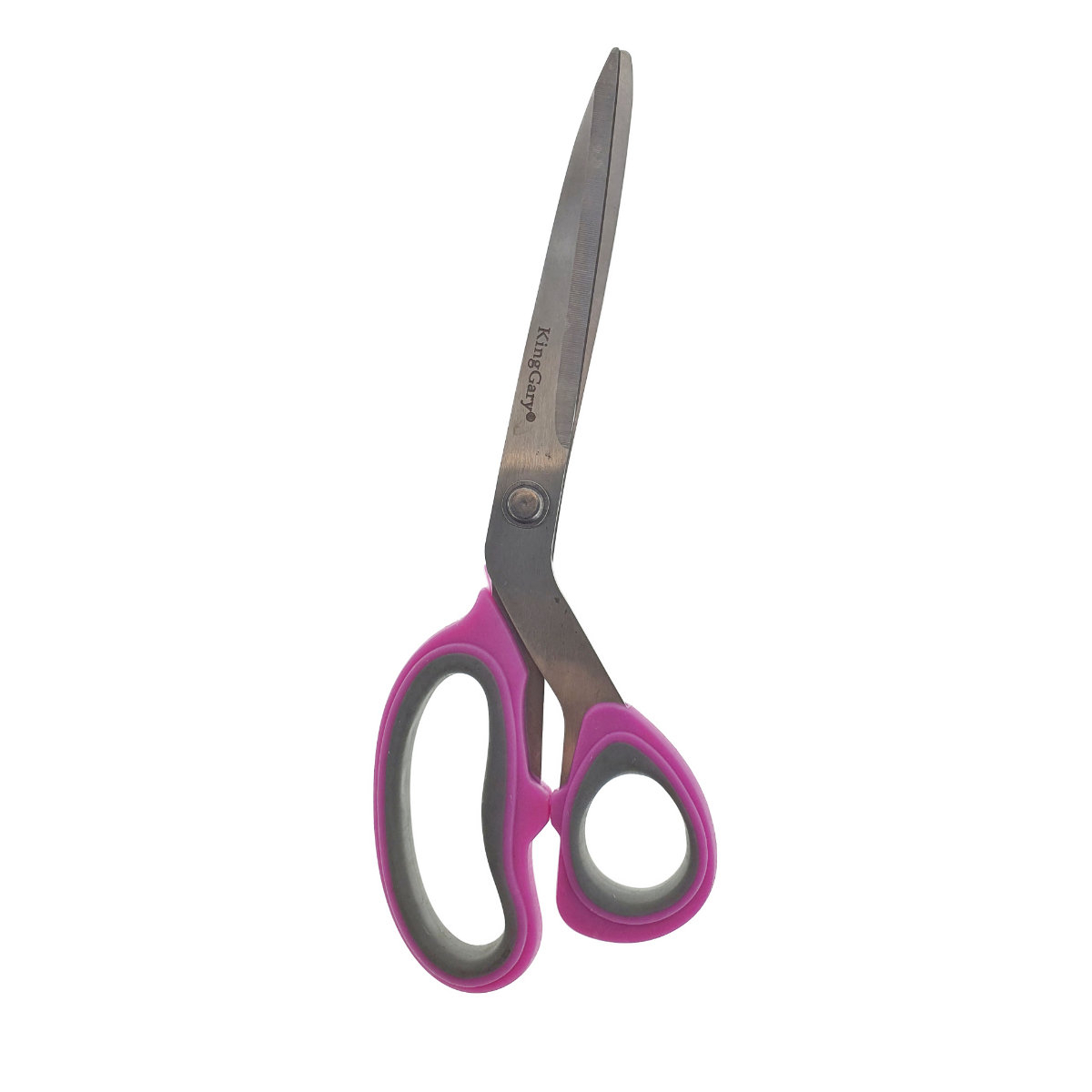 Foarfeca de birou multifunctionala, lungime 23 cm, lama otel inoxidabil, maner plastic mov cu gri [3]