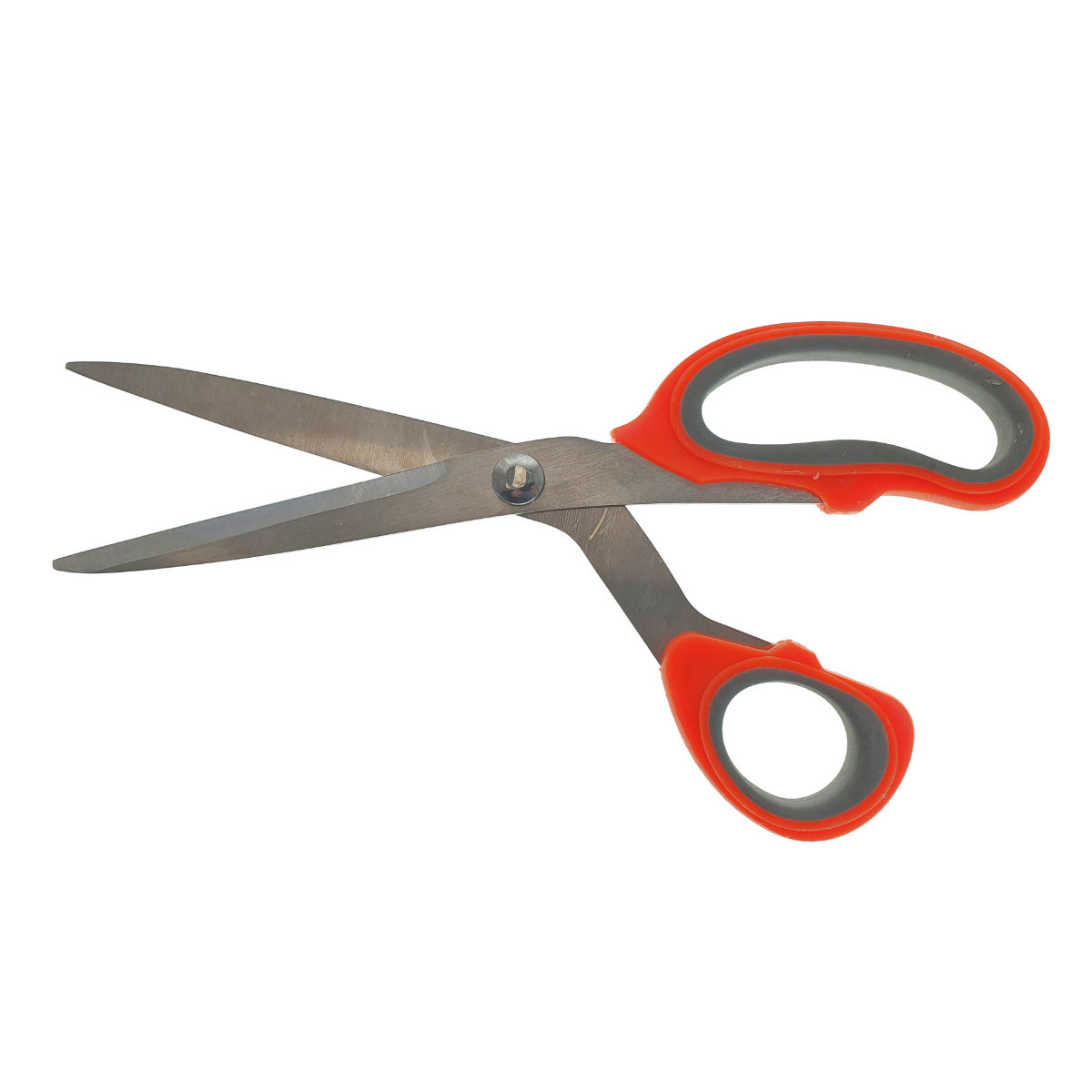 Foarfeca de birou multifunctionala, lungime 23 cm, lama otel inoxidabil, maner plastic portocaliu cu gri [1]