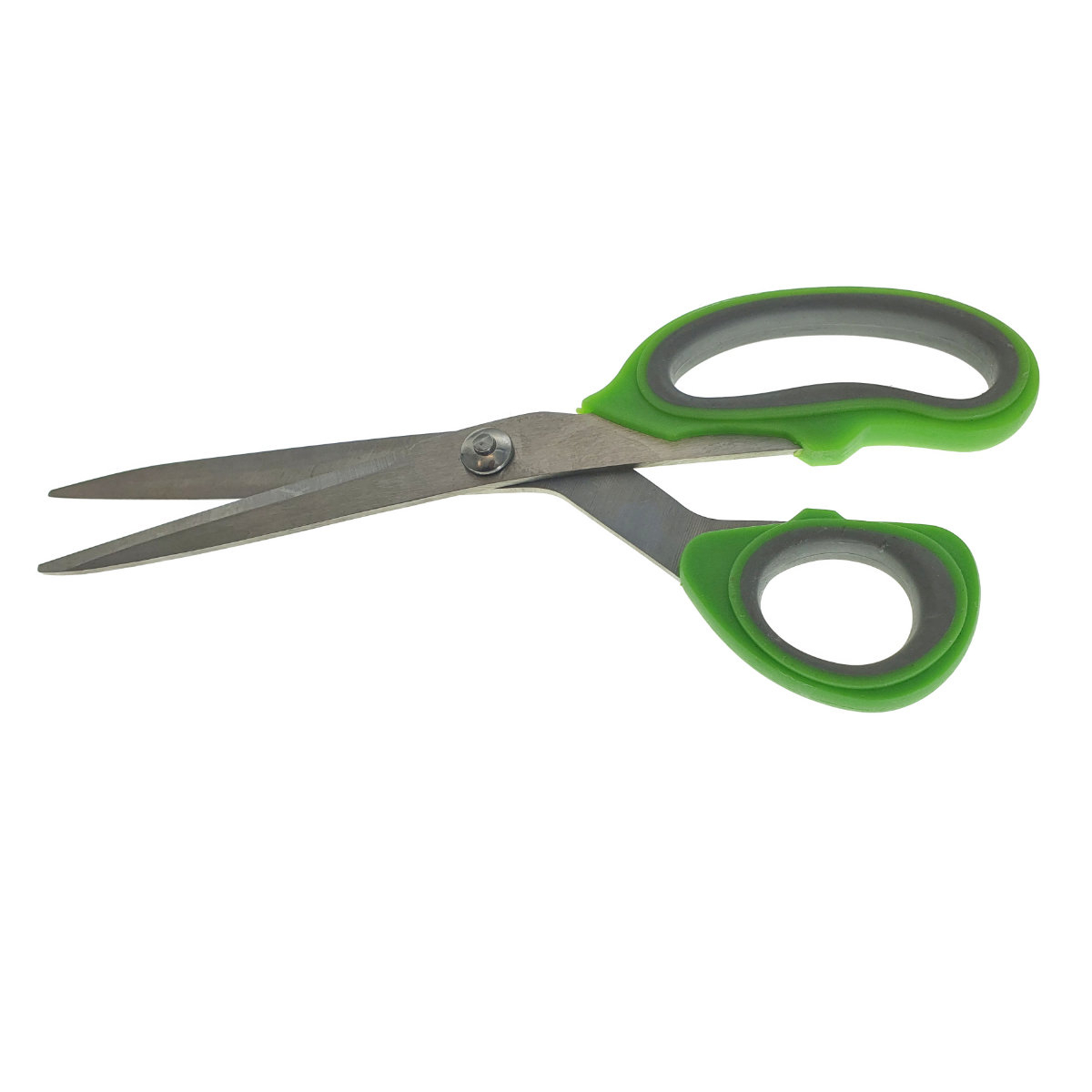 Foarfeca de birou multifunctionala, lungime 23 cm, lama otel inoxidabil, maner plastic verde cu gri [8]