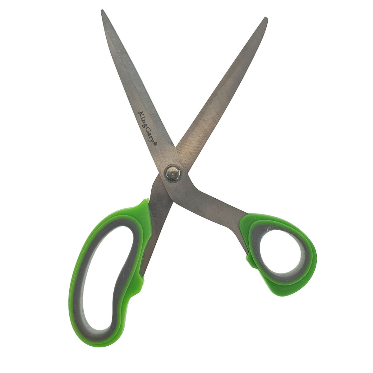 Foarfeca de birou multifunctionala, lungime 23 cm, lama otel inoxidabil, maner plastic verde cu gri [1]