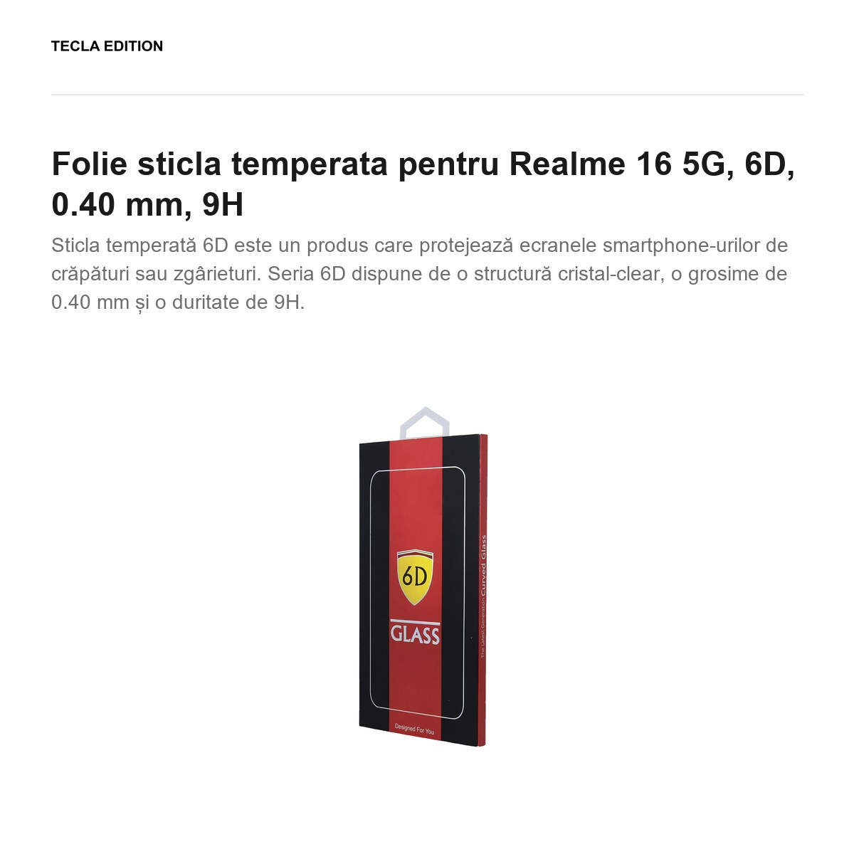 Folie sticla temperata pentru Realme 16 5G, 6D, 0.40 mm, 9H [2]