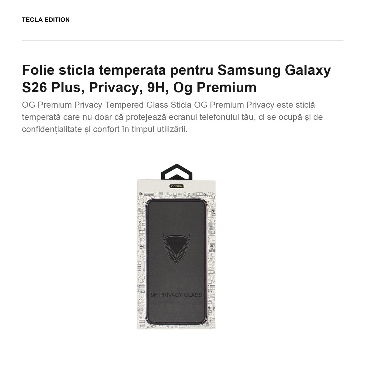 Folie sticla temperata pentru Samsung Galaxy S26 Plus, Privacy, 9H, Og Premium [2]