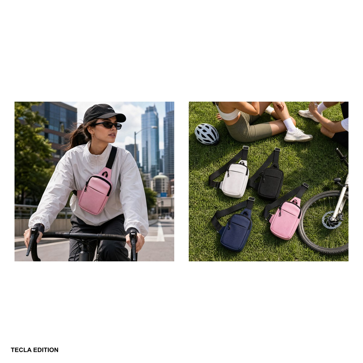 Geanta crossbody Urbanflex pentru telefon, material textil oxford 900D acoperit PU, impermeabila, curea reglabila pana la 125 cm, cu buzunar pentru accesorii, Roz [5]