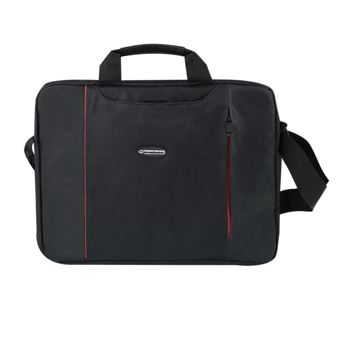 Geanta laptop Esperanza Salerno, 15.6", poliester, curea reglabila, neagra [2]
