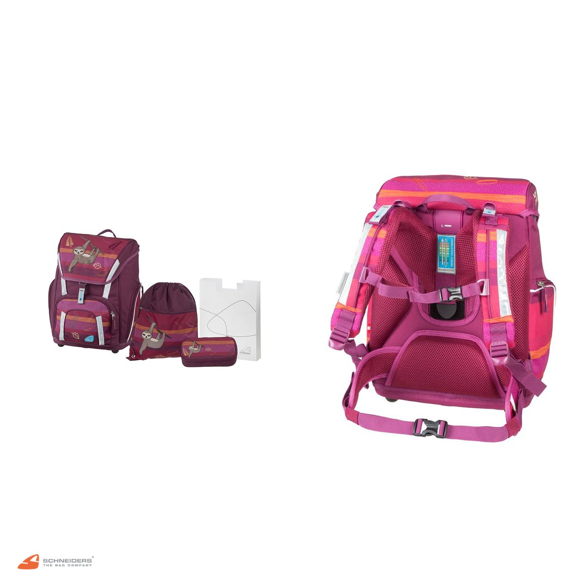 Ghiozdan Schneiders Lazy Lewis Smart cu etui, sac de sport si geanta pentru carti, 31x40x22 cm, 24 l, rosu [4]