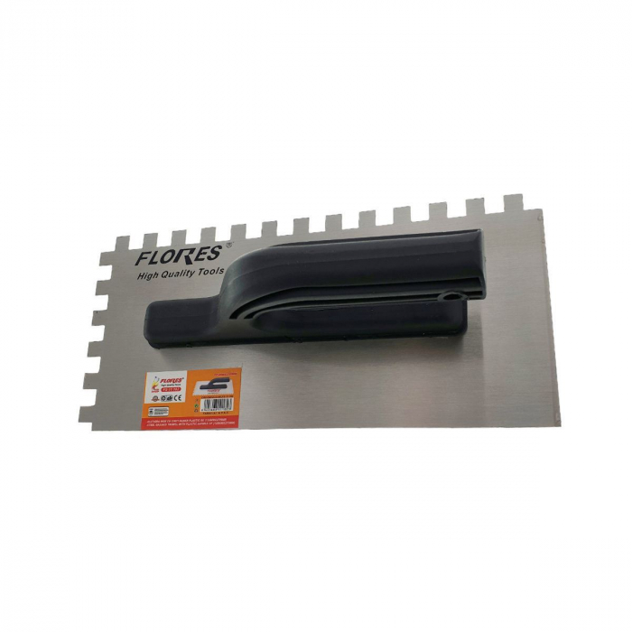 Gletiera Flores din inox, cu dinti 10mm,FS-11182,270x125mm [4]