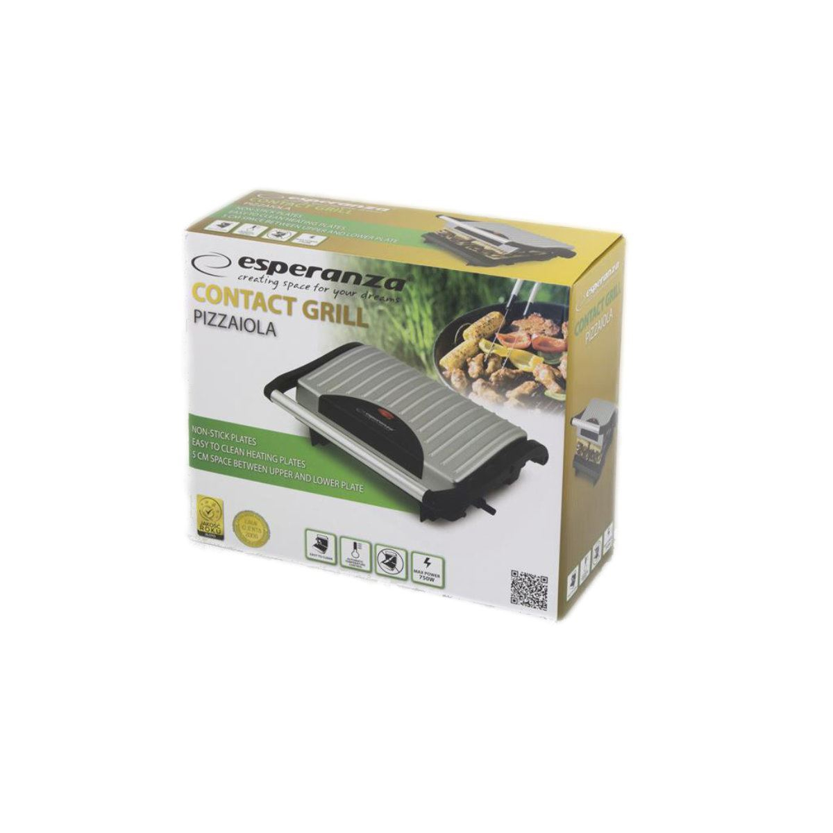 Gratar electric Esperanza EKG005 Pizzaiola, 750W, 145x230mm, negru cu argintiu [7]