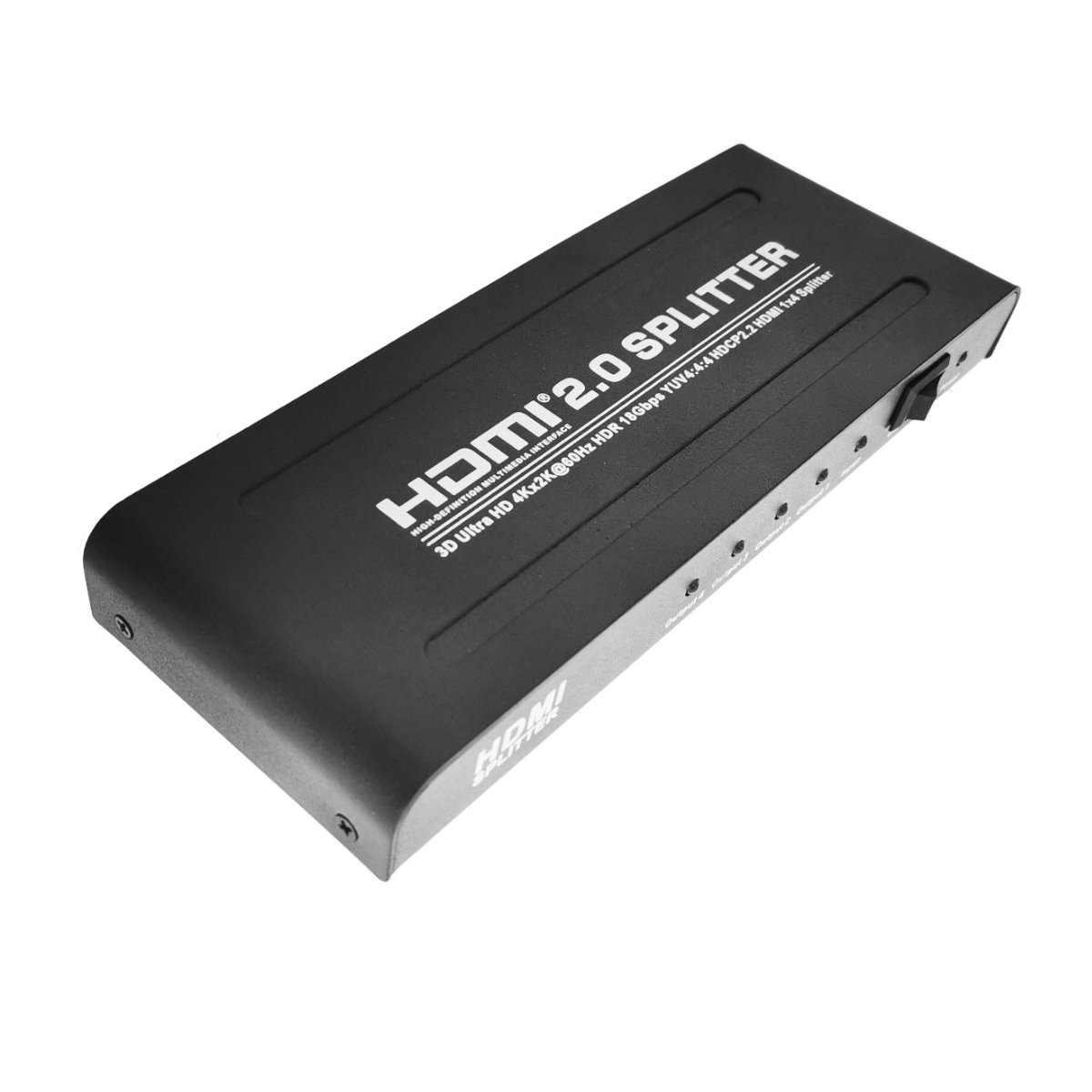 HDMI Splitter video, 3D UltraHD 4K, 60Hz HDR 18Gbps, 1 x port intrare HDMI, 4 x port-uri iesire HDMI, cu alimentator inclus , negru [9]