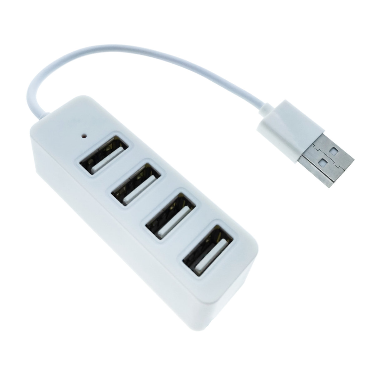 HUB cu 4 porturi USB 2.0 si cablu cu lungime de 10 cm cu conector USB tip A tata, cu indicator Led, alb [7]