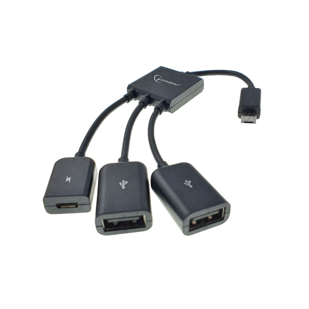 Hub OTG Gembird, cu conector microUSB tata la 2 porturi USB 2.0 mama si port alimentare microUSB mama [5]