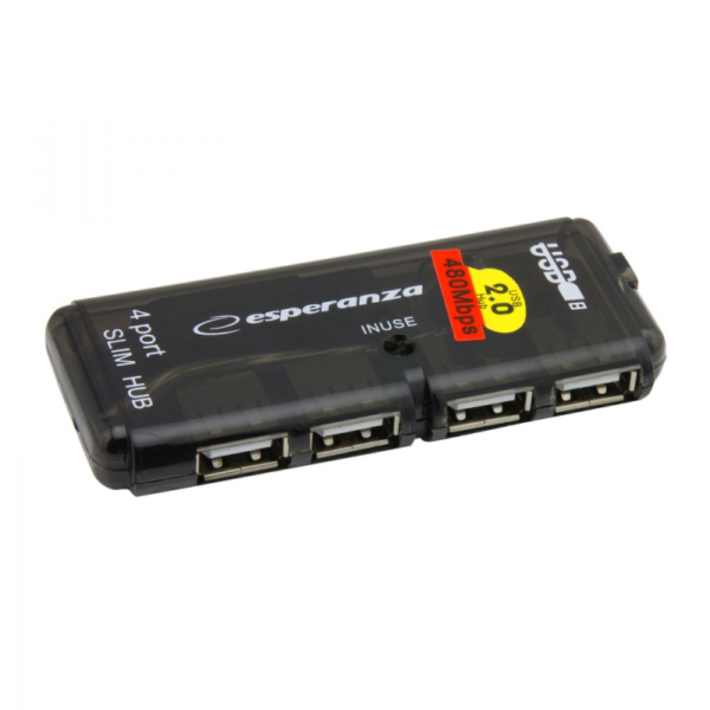 Hub USB 2.0 cu 4 porturi, Esperanza 76856, negru [3]
