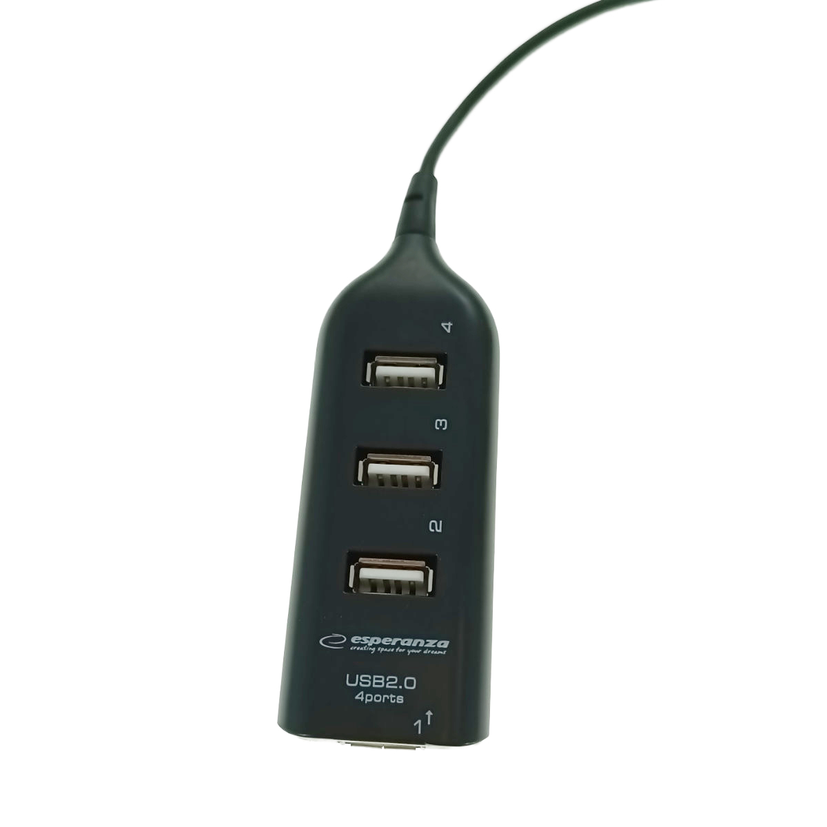 HUB USB cu 4 porturi, interfata USB 2.0, Esperanza 76860, cablu de 78cm, negru [5]