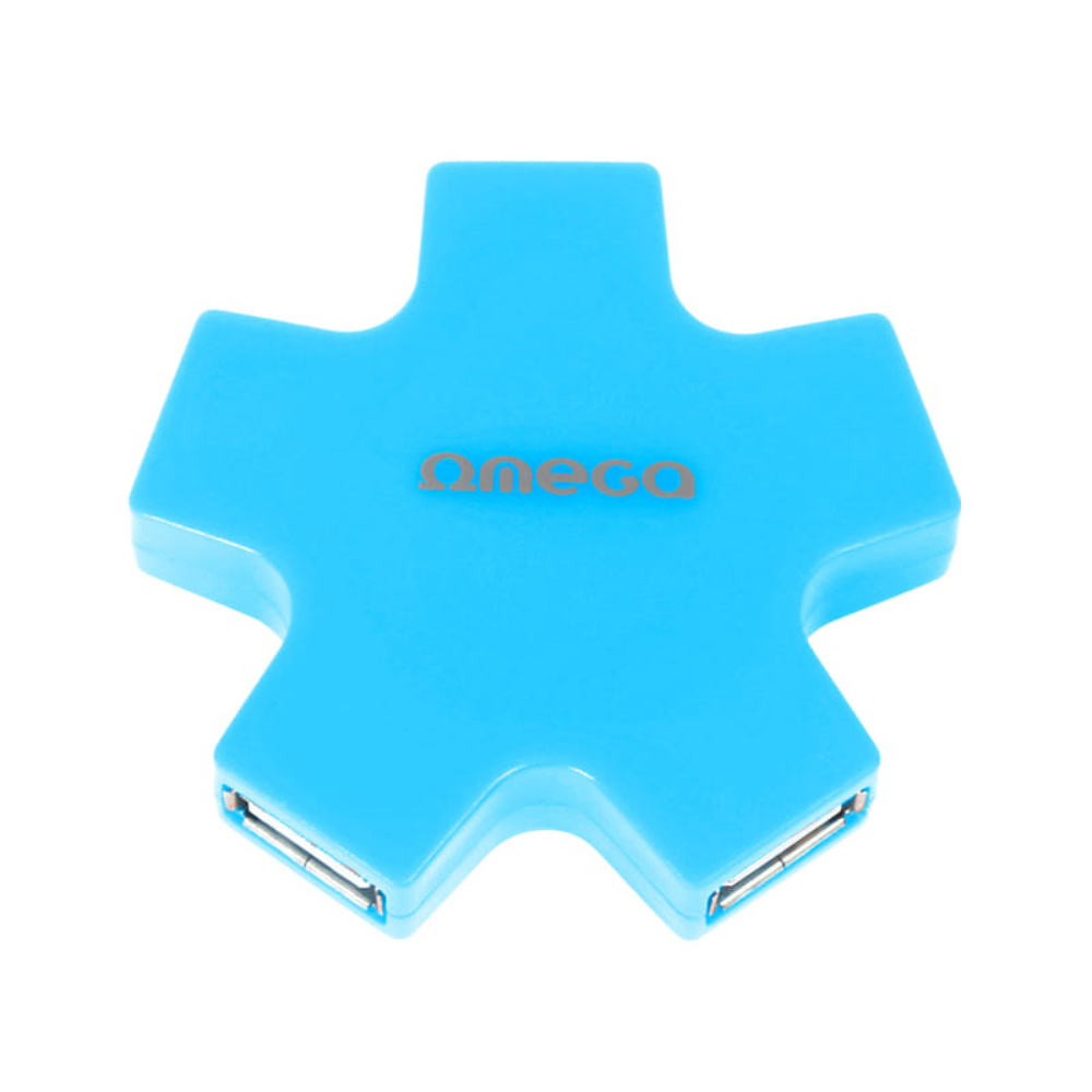 Hub USB cu 4 porturi USB 2.0, Omega Star Blue 43520, incarcare, transfer date, conectare periferice, albastru [4]