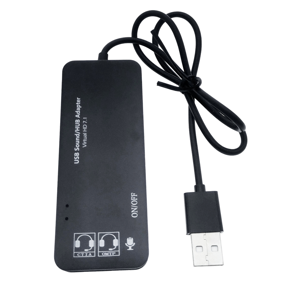 Hub USB si placa de sunet, 2in1, interfata USB 2.0, 3 porturi USB, iesire 3 x jack 3.5mm mama, indicator Led, cu cablu 45 cm, negru [8]