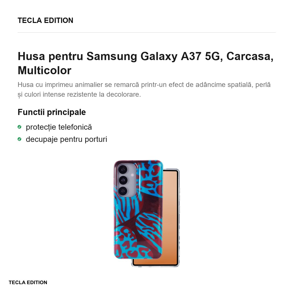 Husa Animal Print Chameleon pentru Samsung Galaxy A37 5G, Carcasa, Multicolor [2]