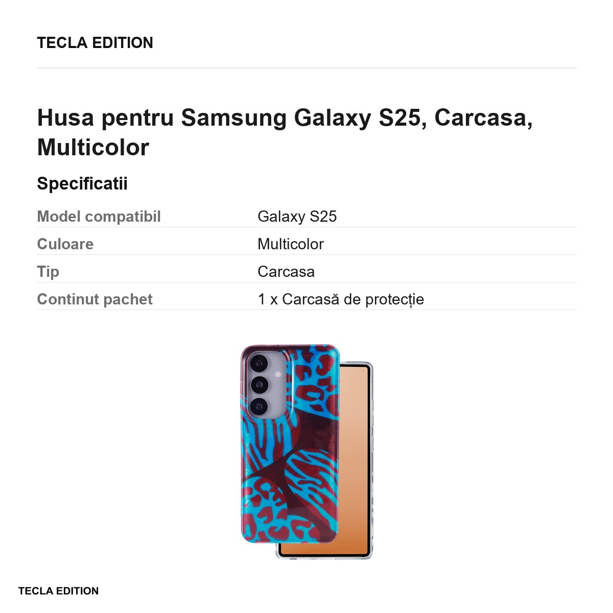 Husa Animal Print Chameleon pentru Samsung Galaxy S25, Carcasa, Multicolor [3]