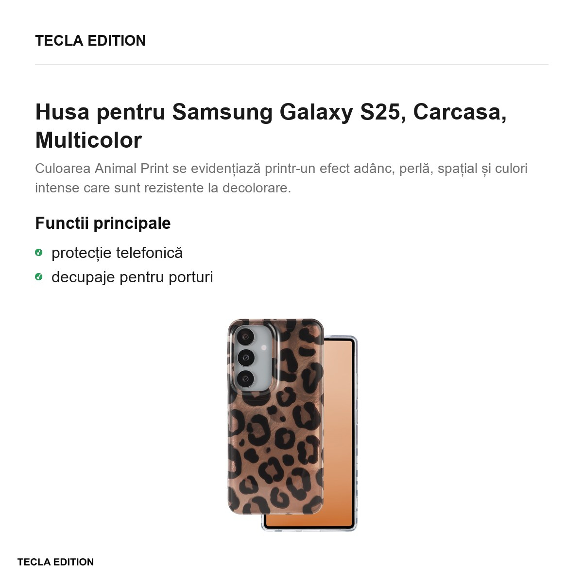 Husa Animal Print Panther pentru Samsung Galaxy S25, Carcasa, Multicolor [2]