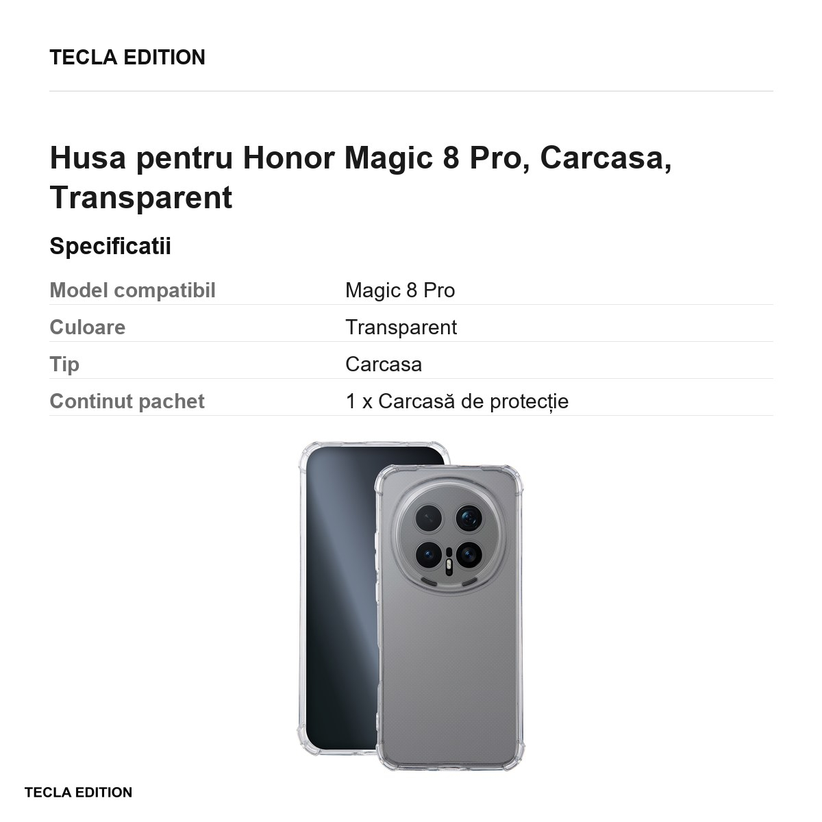 Husa Anti Shock 1,5 mm pentru Honor Magic 8 Pro, Carcasa, Transparent [3]