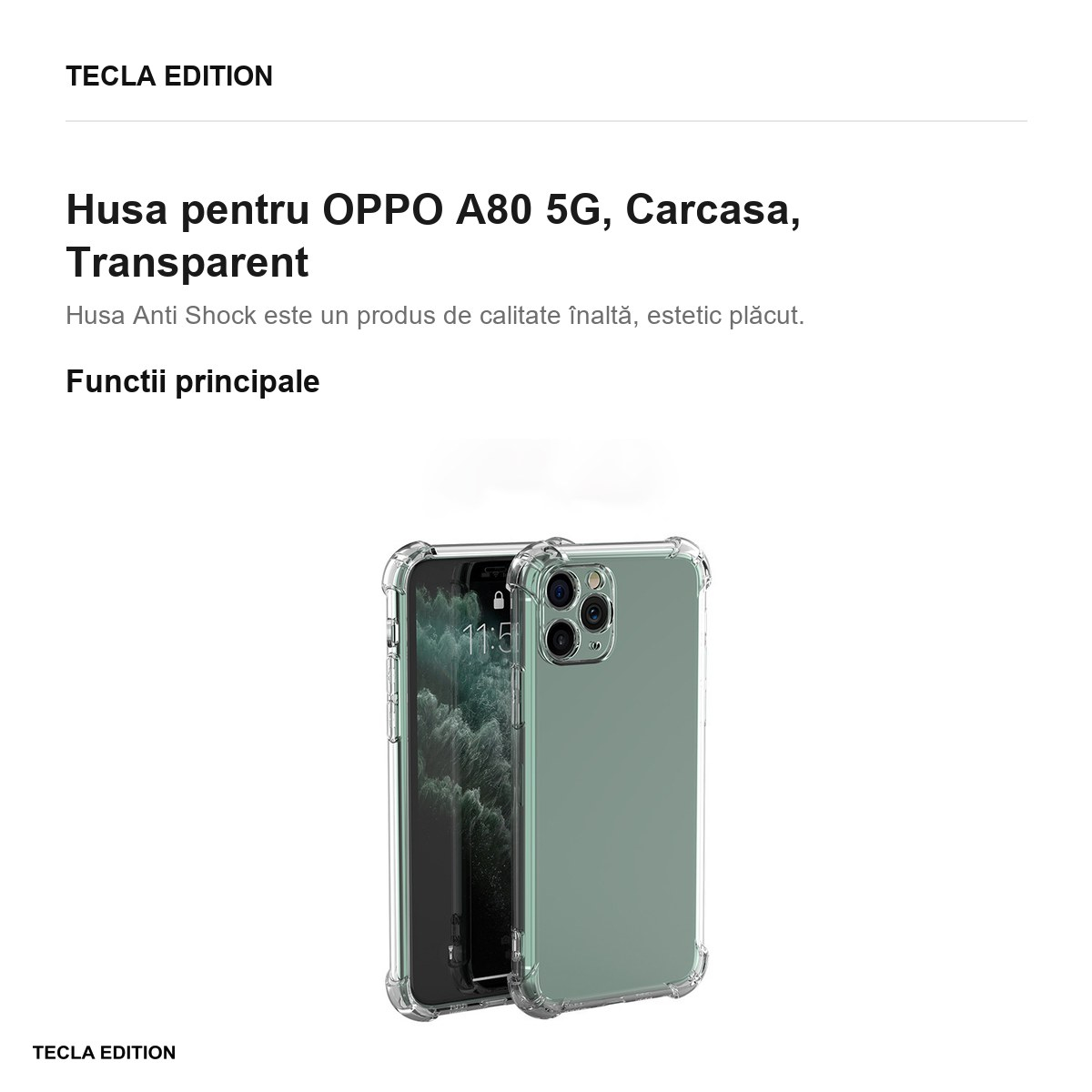Husa Anti Shock 1,5 mm pentru OPPO A80 5G, Carcasa, Transparent [2]