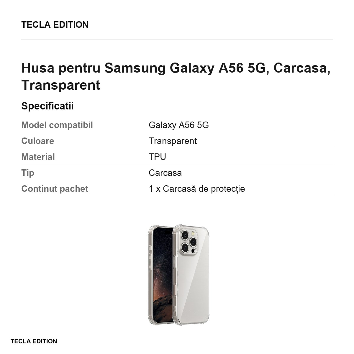 Husa Anti Shock 1 5 mm pentru Samsung Galaxy A56 5G, Carcasa, Transparent [3]