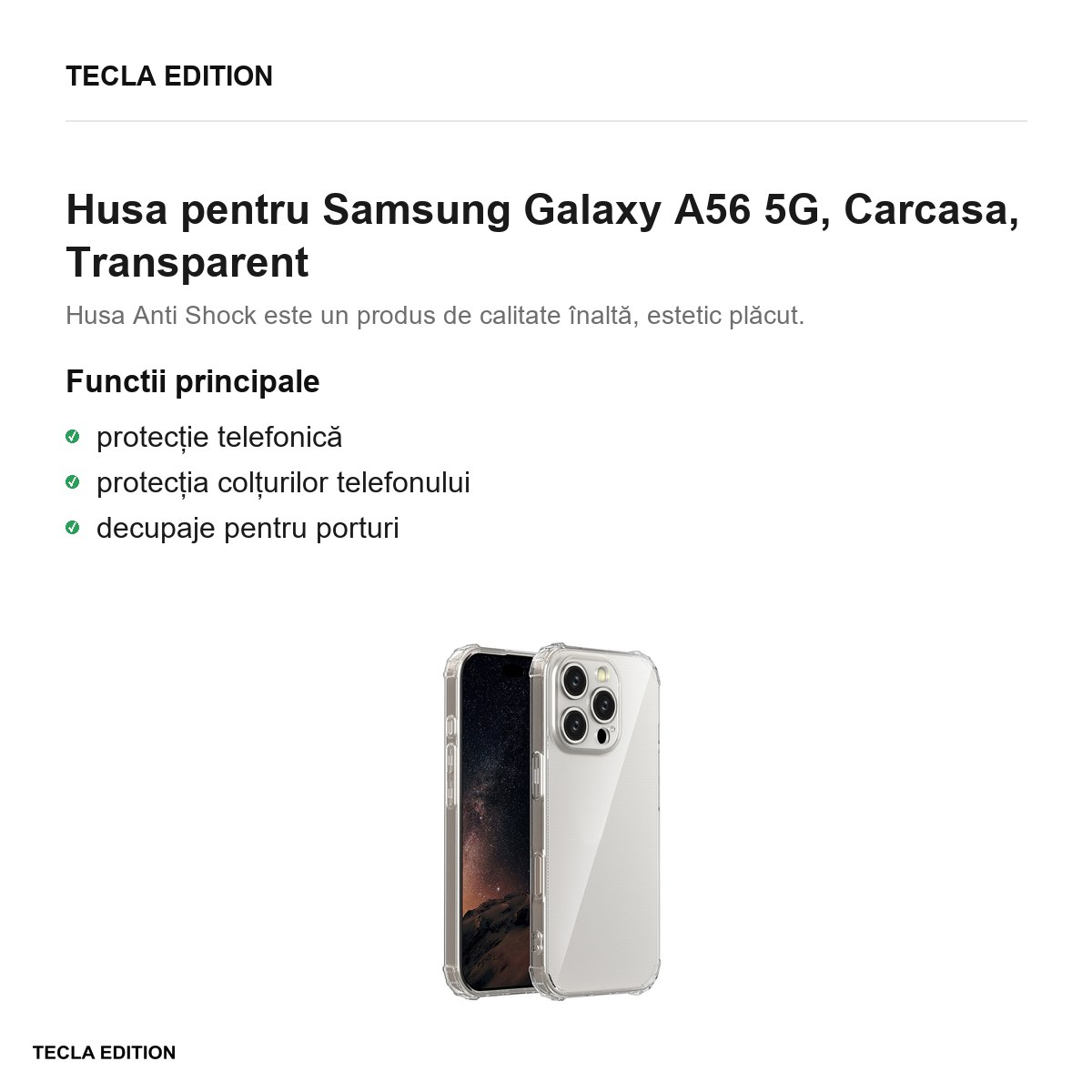 Husa Anti Shock 1 5 mm pentru Samsung Galaxy A56 5G, Carcasa, Transparent [2]