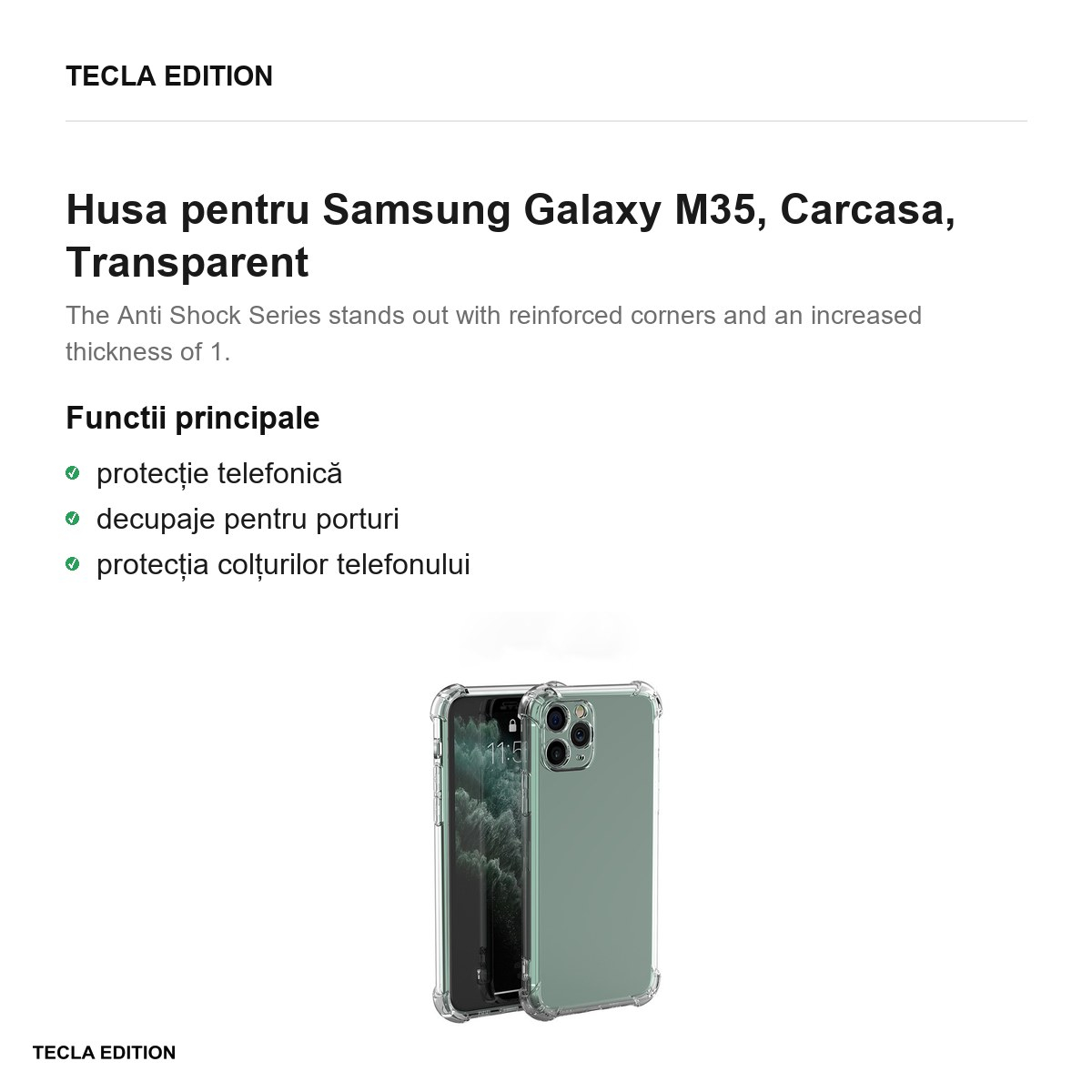Husa Anti Shock 1 5 mm pentru Samsung Galaxy M35, Carcasa, Transparent [2]
