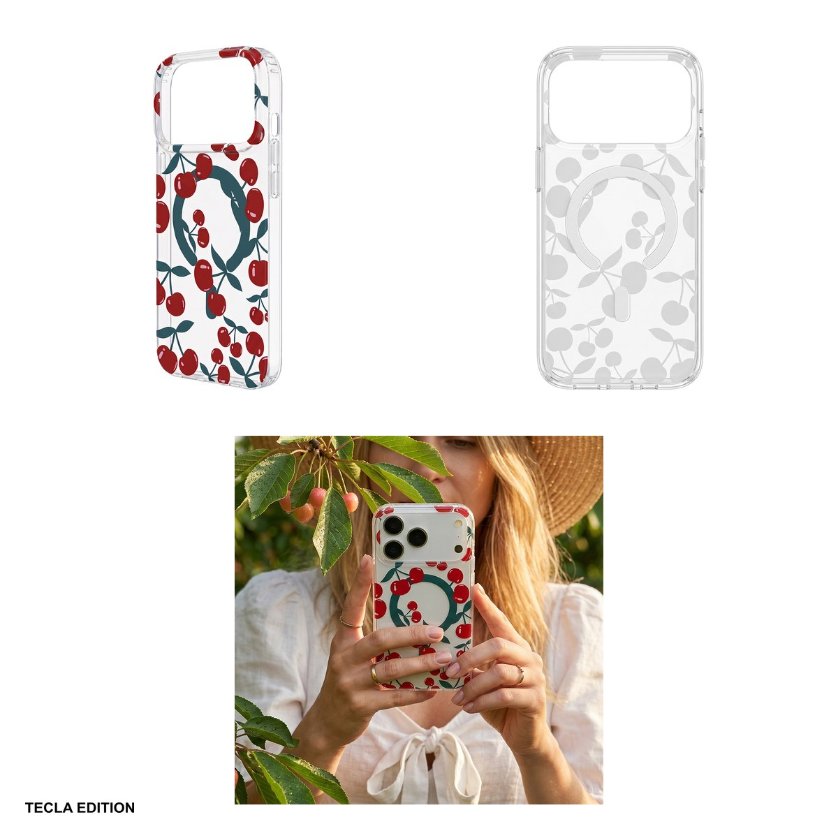 Husa Cherry Mag pentru Apple iPhone 13, iPhone 14, Carcasa magnetica, Transparent [5]