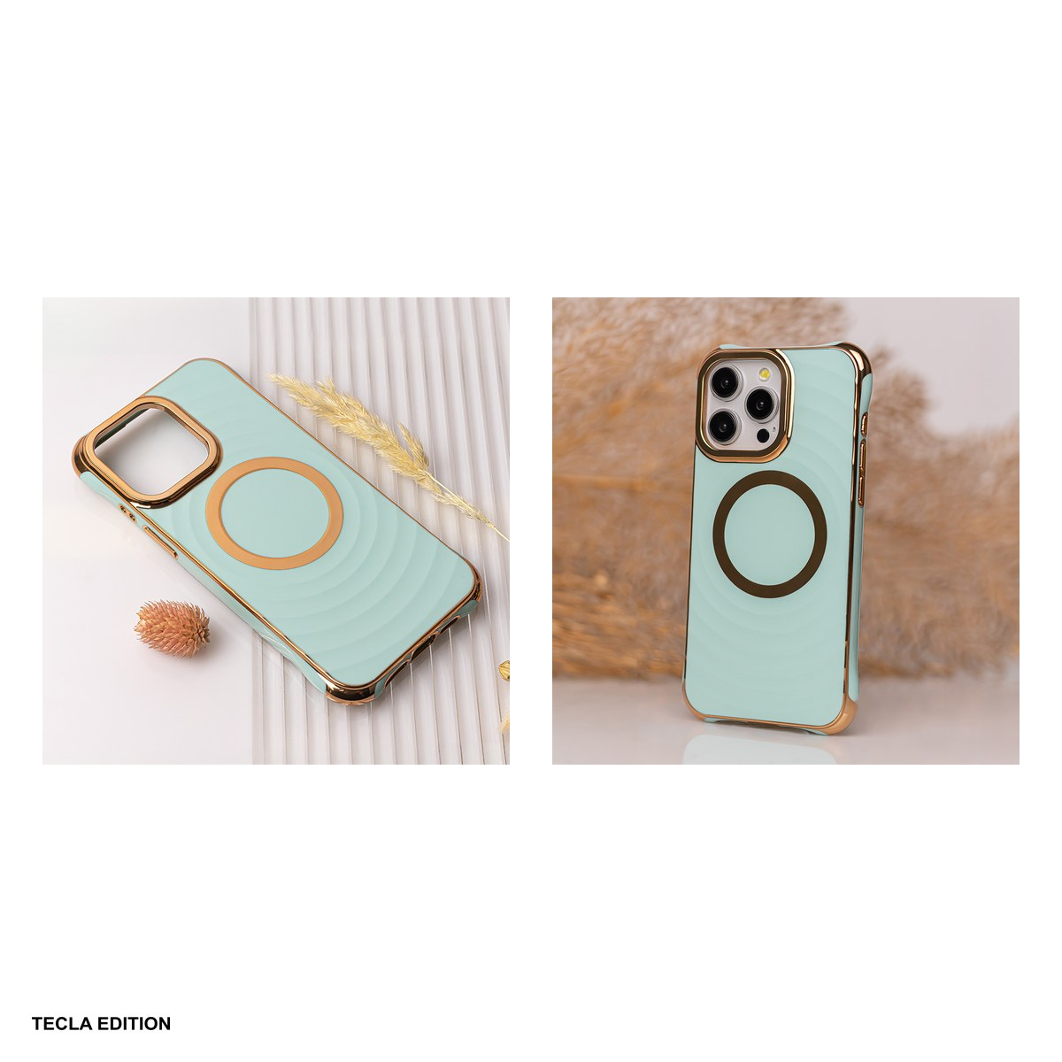 Husa Circle Glam Mag pentru Apple iPhone 14 Pro, Carcasa magnetica, Albastru [5]