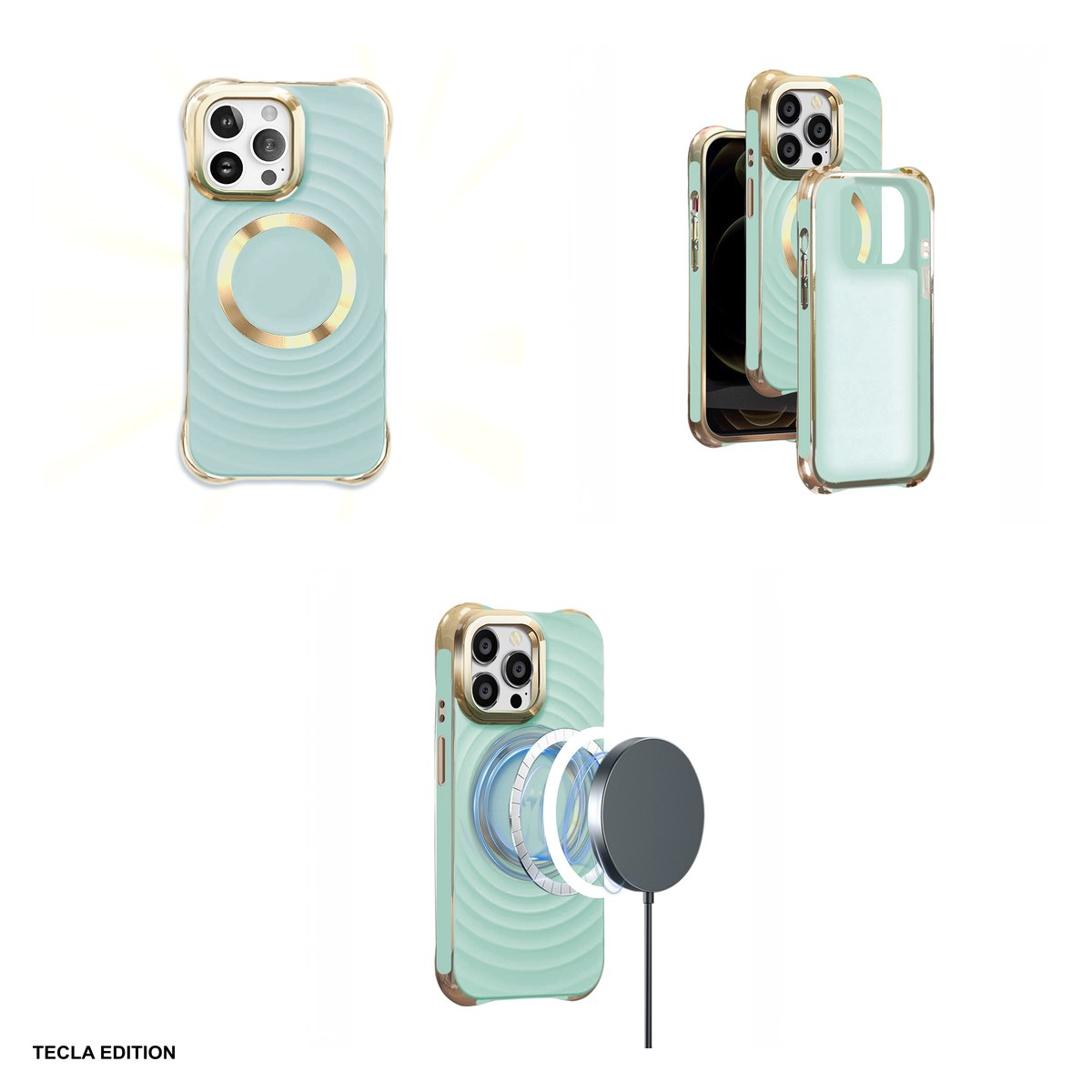 Husa Circle Glam Mag pentru Apple iPhone 14 Pro, Carcasa magnetica, Albastru [4]