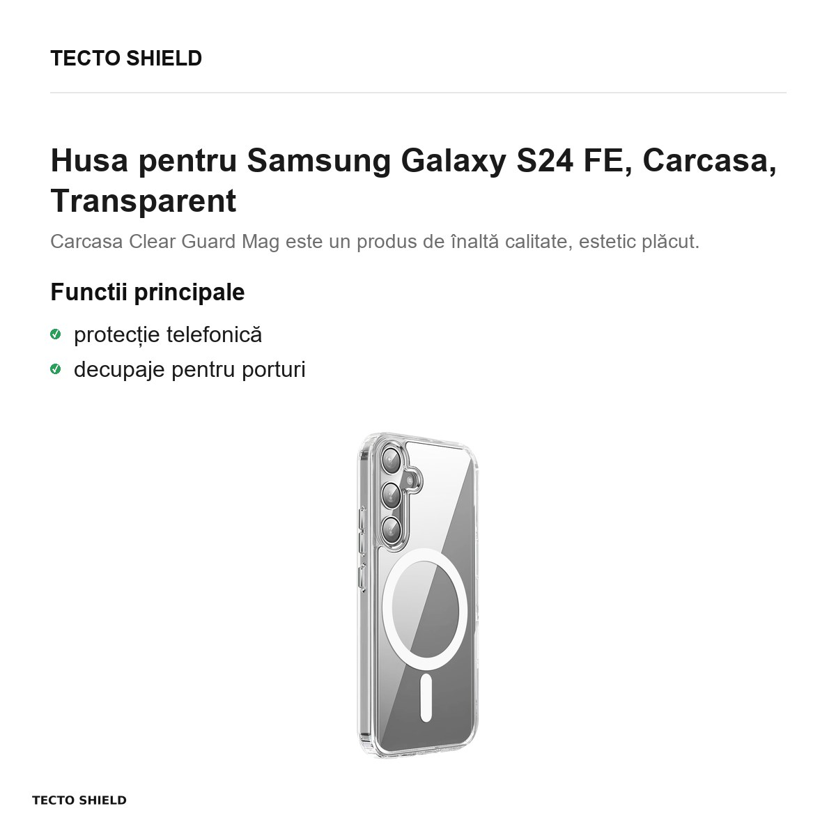 Husa Clear Guard Mag pentru Samsung Galaxy S24 FE, Carcasa, Transparent [2]