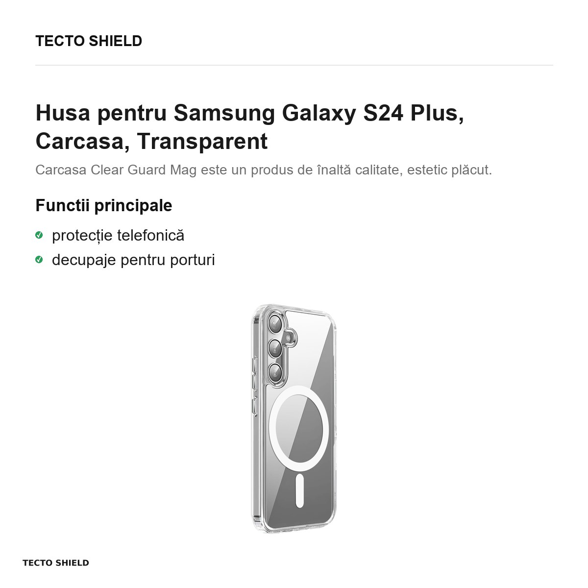 Husa Clear Guard Mag pentru Samsung Galaxy S24 Plus, Carcasa, Transparent [2]
