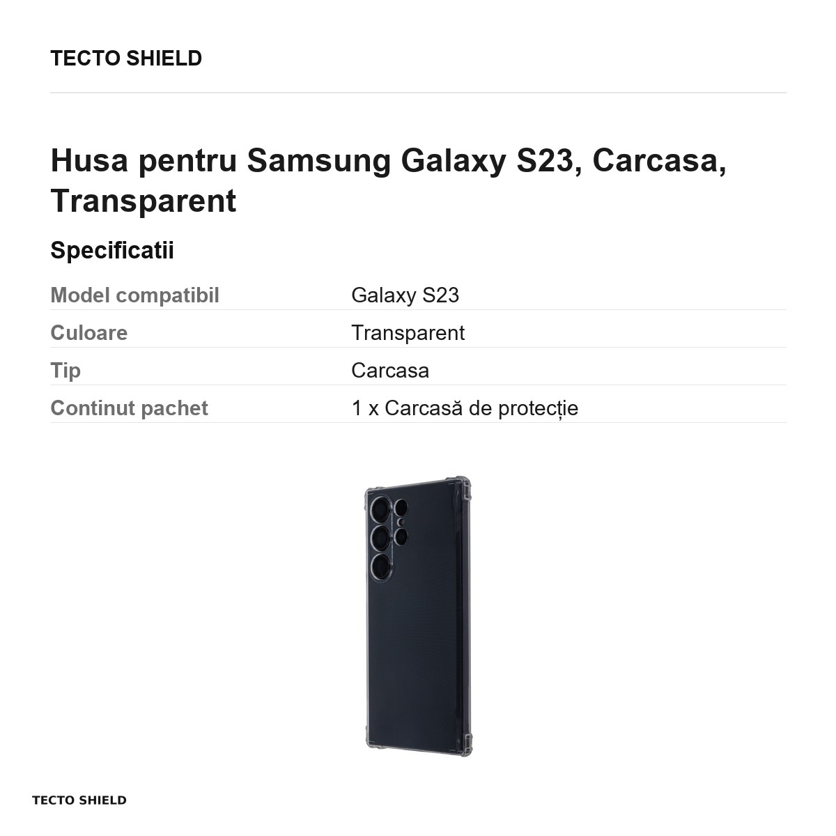 Husa Clear Guard pentru Samsung Galaxy S23, Carcasa, Transparent [3]