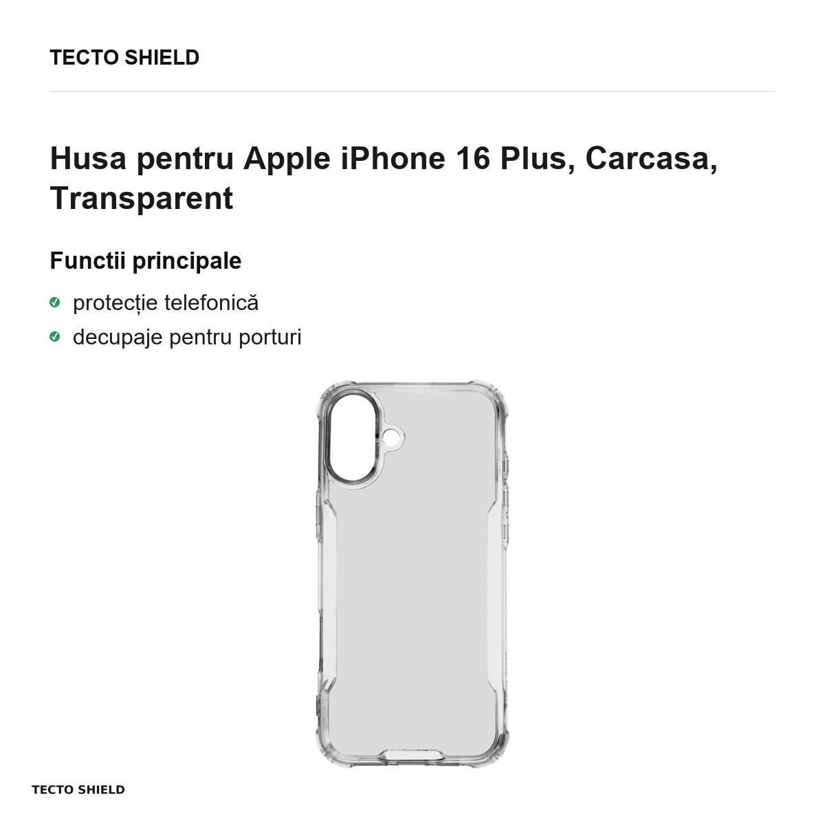 Husa Clear Handle pentru Apple iPhone 16 Plus, Carcasa, Transparent [2]