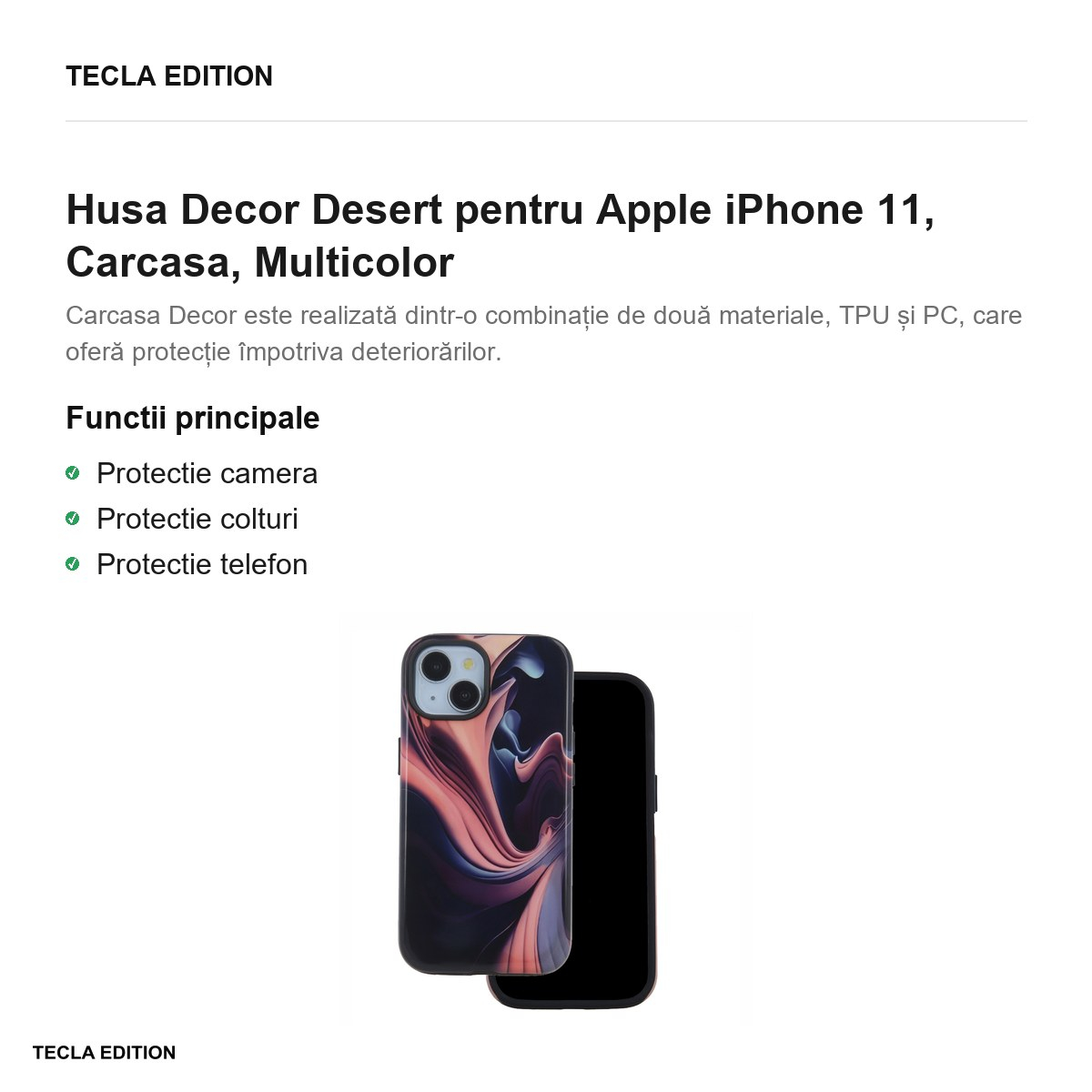 Husa Decor Desert pentru Apple iPhone 11, Carcasa, Multicolor [2]