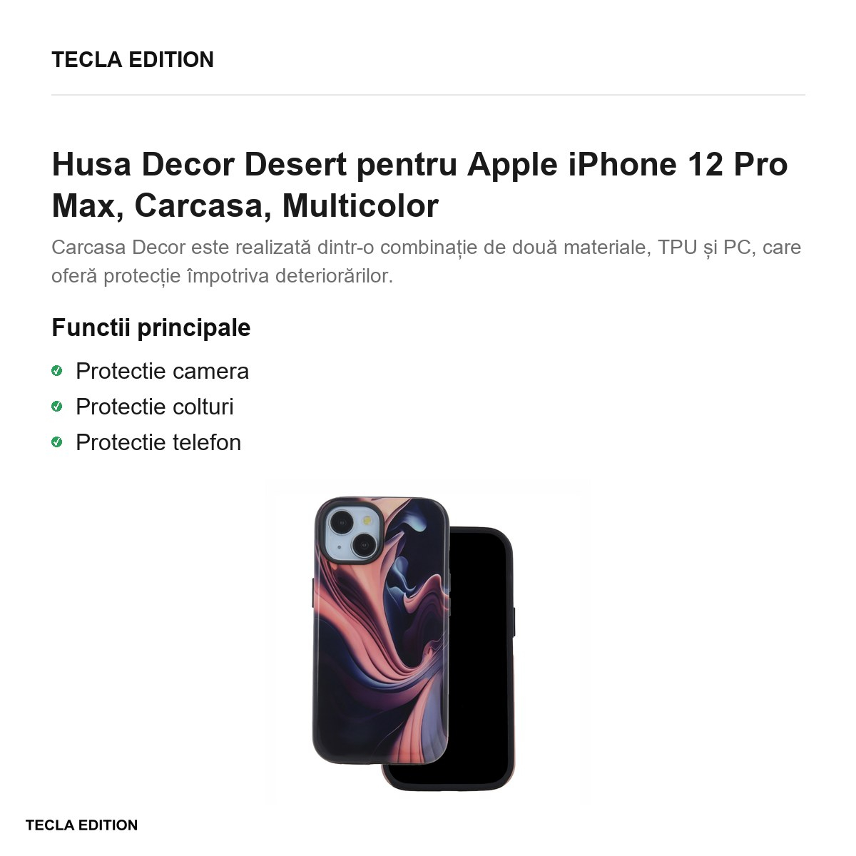 Husa Decor Desert pentru Apple iPhone 12 Pro Max, Carcasa, Multicolor [2]