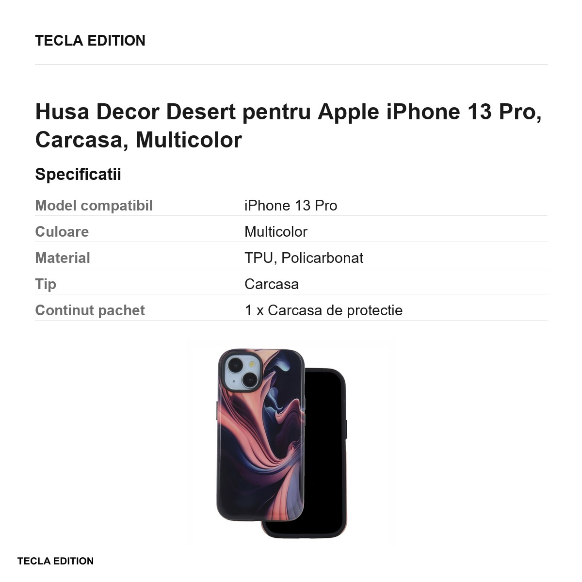 Husa Decor Desert pentru Apple iPhone 13 Pro, Carcasa, Multicolor [3]