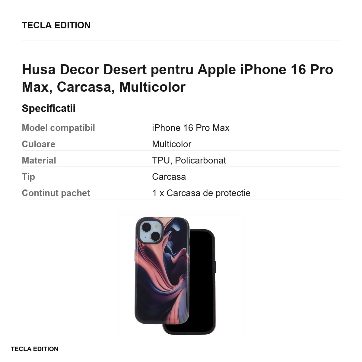Husa Decor Desert pentru Apple iPhone 16 Pro Max, Carcasa, Multicolor [3]