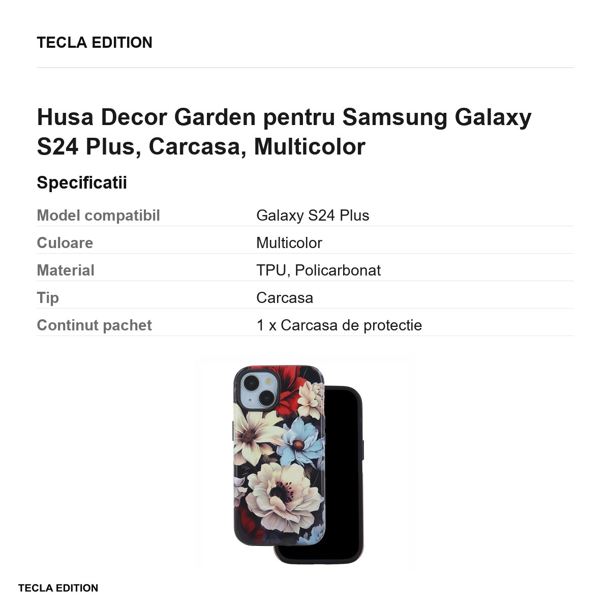 Husa Decor Garden pentru Samsung Galaxy S24 Plus, Carcasa, Multicolor [3]
